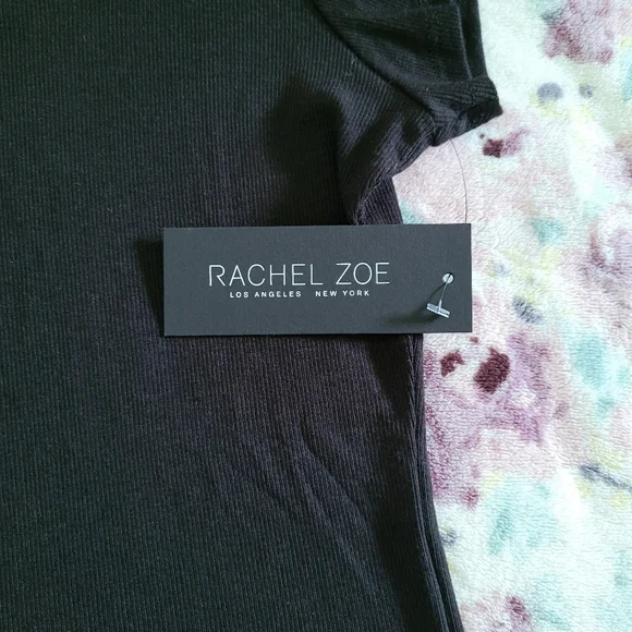 Rachel Zoe Ribbed Black🖤 Henley Top - NWT - Picture 5 of 9